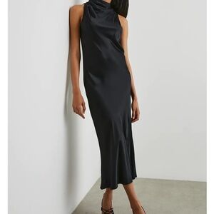 Rails Black Satin Midi Dress